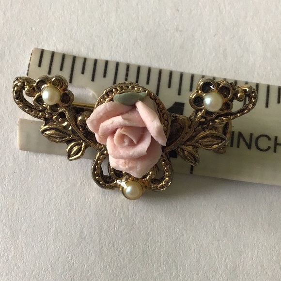 1928 Company Floral & Pearl Pin - Picture 2 of 4